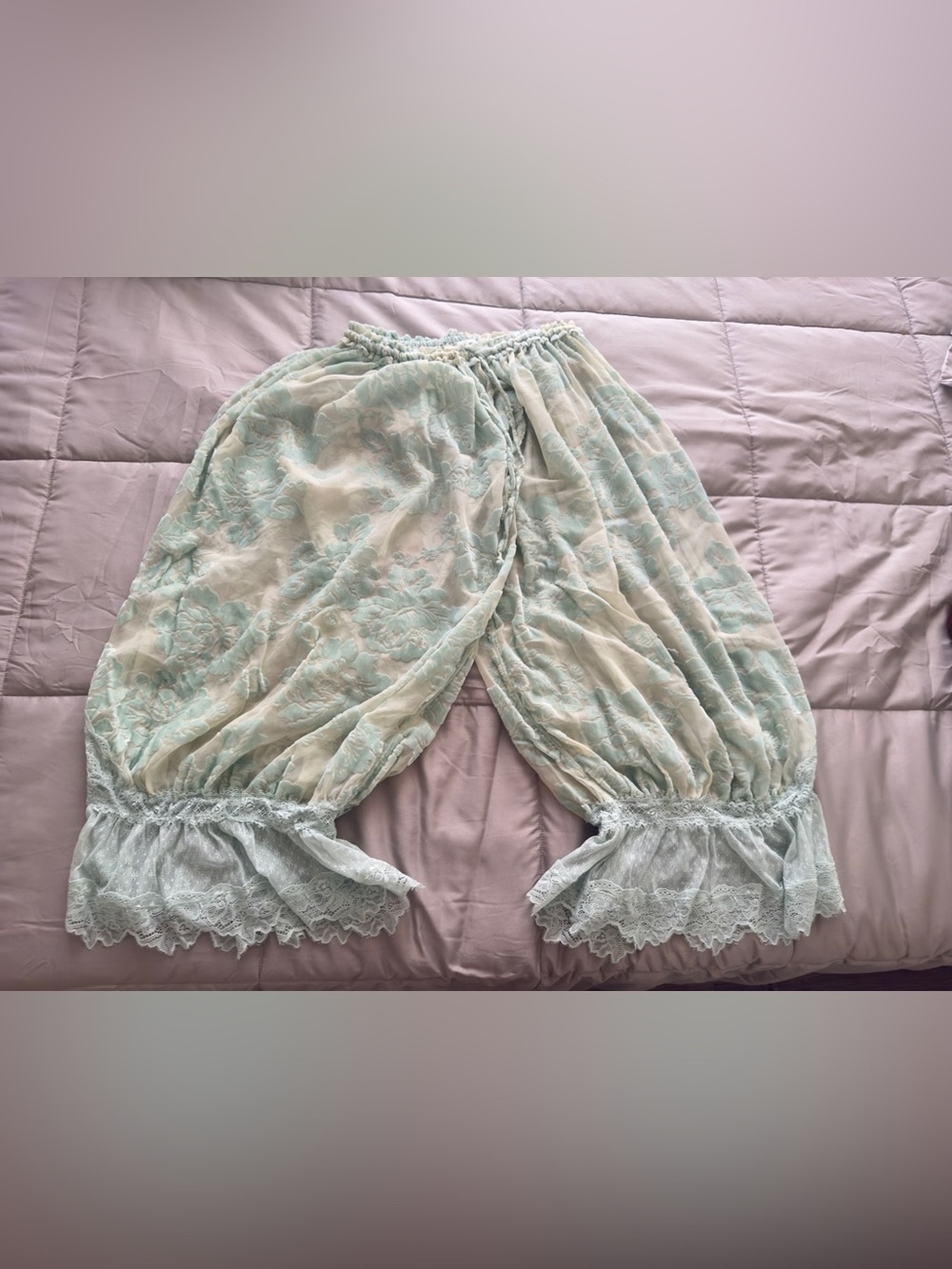 Free People Sheer Mint Floral Lace Bloomers